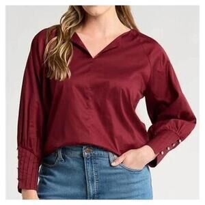 Harshman Cerys Blouse Burgundy Size Small